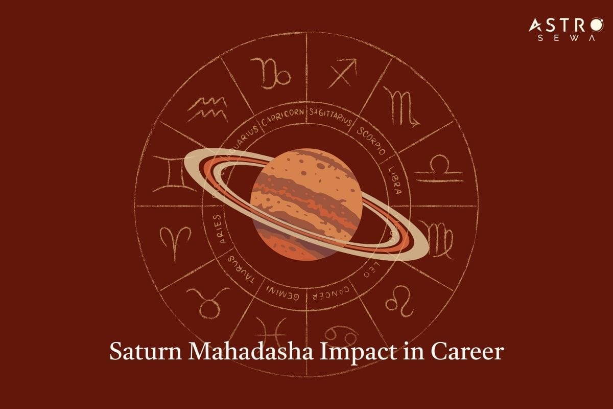 Astrological chart highlighting Saturn within a zodiac wheel
