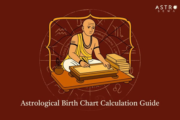 A traditional astrologer creating a Panchang.